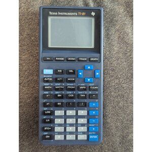 Texas Instruments TI-81 Graphing Calculator Blue Case 90s Vintage - Tested Works